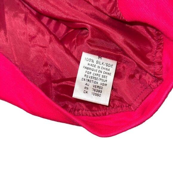 Vintage silk bomber windbreaker jacket men’s sz Med pink full zip - Picture 3 of 8